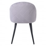 Abba Καρέκλα Τραπεζαρίας Μέταλλο Βαφή Μαύρο Ύφασμα Velure Απόχρωση Γκρι συσκ 4 τεμ c532048