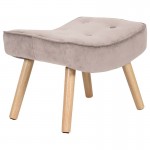 Alio Σκαμπό Υποπόδιο Velure Ύφασμα Velure Ανοιχτό Καφέ Πόδια Φυσικό K D c532054