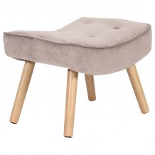 Alio Σκαμπό Υποπόδιο Velure Ύφασμα Velure Ανοιχτό Καφέ Πόδια Φυσικό K D c532054