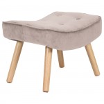 Alio Σκαμπό Υποπόδιο Velure Ύφασμα Velure Ανοιχτό Καφέ Πόδια Φυσικό K D c532054