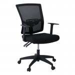Πολυθρόνα Γραφείου Μαύρο Mesh Ύφασμα Μαύρο c532058