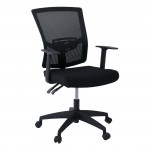 Πολυθρόνα Γραφείου Μαύρο Mesh Ύφασμα Μαύρο c532058