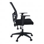 Πολυθρόνα Γραφείου Μαύρο Mesh Ύφασμα Μαύρο c532058