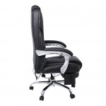 Massage Relax Πολυθρόνα Γραφείου Διευθυντή Βάση Χρώμιο με Υποπόδιο Pu Μαύρο c532078