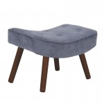 Alio Σκαμπό Υποπόδιο Velure Ύφασμα Velure Ανοιχτό Μπλε Πόδια Φυσικό K D  c532093