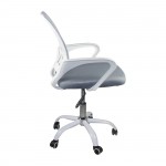 Πολυθρόνα Γραφείου χωρίς Ανάκλιση Άσπρο Mesh Γκρι c532127