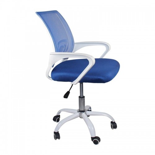 Πολυθρόνα Γραφείου χωρίς Ανάκλιση Άσπρο Mesh Μπλε c532129