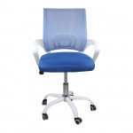 Πολυθρόνα Γραφείου χωρίς Ανάκλιση Άσπρο Mesh Μπλε c532129