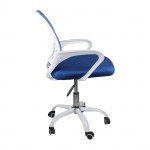 Πολυθρόνα Γραφείου χωρίς Ανάκλιση Άσπρο Mesh Μπλε c532129