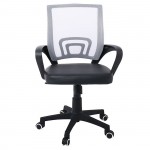 Πολυθρόνα Γραφείου με Ανάκλιση Mesh Γκρι Μαύρο Pu c532150