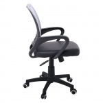 Πολυθρόνα Γραφείου με Ανάκλιση Mesh Γκρι Μαύρο Pu c532150