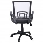 Πολυθρόνα Γραφείου με Ανάκλιση Mesh Γκρι Μαύρο Pu c532150