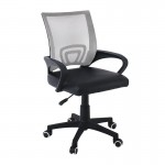 Πολυθρόνα Γραφείου χωρίς Ανάκλιση Mesh Γκρι Μαύρο Pu c532152