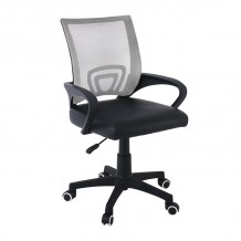 Πολυθρόνα Γραφείου χωρίς Ανάκλιση Mesh Γκρι Μαύρο Pu c532152