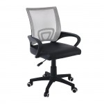 Πολυθρόνα Γραφείου χωρίς Ανάκλιση Mesh Γκρι Μαύρο Pu c532152