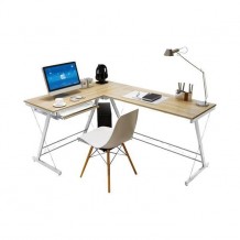 Γραφείο Η Υ Γωνία Μέταλλο Βαφή Άσπρο Επιφάνεια Απόχρωση Maple c532154