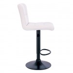 Line Σκαμπό BAR με Πλάτη Μέταλλο Βαφή Μαύρο PU Άσπρο Ρύθμιση Ύψους Περιστρεφόμενο c532161