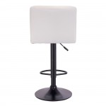 Line Σκαμπό BAR με Πλάτη Μέταλλο Βαφή Μαύρο PU Άσπρο Ρύθμιση Ύψους Περιστρεφόμενο c532161