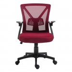 Πολυθρόνα Γραφείου Ανακλινόμενα Μπράτσα Mesh Μπορντώ c532188