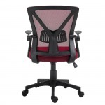 Πολυθρόνα Γραφείου Ανακλινόμενα Μπράτσα Mesh Μπορντώ c532188