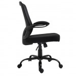 Πολυθρόνα Γραφείου Ανακλινόμενα Μπράτσα Μέταλλο Βάση Mesh Ύφασμα Μαύρο c532206