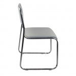 Seda Καρέκλα Επισκέπτη Γραφείου Στοιβαζόμενη Χρώμιο Μέταλλο Μέταλλο Soft Pu Γκρι c532214
