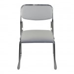Seda Καρέκλα Επισκέπτη Γραφείου Στοιβαζόμενη Χρώμιο Μέταλλο Μέταλλο Soft Pu Γκρι c532214