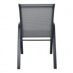 Reno Πολυθρόνα Στοιβαζόμενη Κήπου Μέταλλο Βαφή Ανθρακί Textilene Γκρι 4 20kg c532272