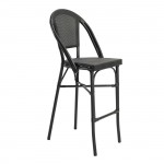 Kosta Σκαμπό BAR με Πλάτη Αλουμίνιο Απόχρωση Μαύρο Textilene Μαύρο c532357