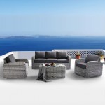 Belo Living Set Σαλόνι Κήπου ALU 3Θέσ 2 Πολυθρόνες Τραπέζι Wicker GreyWhite Μαξ Γκρι Σκ c532362