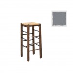 Tavern Σκαμπό BAR Οξιά Βαφή Εμποτισμός Λάκα Γκρι Κάθισμα Ψάθα c532371