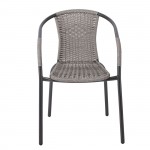 Balo Πολυθρόνα Στοιβαζόμενη Μέταλλο Βαφή Ανθρακί Wicker Mixed Grey c532372