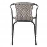 Balo Πολυθρόνα Στοιβαζόμενη Μέταλλο Βαφή Ανθρακί Wicker Mixed Grey c532372