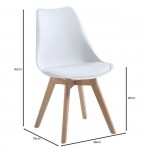 More Καρέκλα Τραπεζαρίας Κουζίνας Ξύλο PP Άσπρο Αμοντάριστη Ταπετσαρία c532374