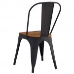 Intra Wood Καρέκλα Μέταλλο Βαφή Μαύρο Extra Matte Κάθισμα Dark Oak Στοιβαζόμενη c532385