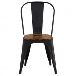 Intra Wood Καρέκλα Μέταλλο Βαφή Μαύρο Extra Matte Κάθισμα Dark Oak Στοιβαζόμενη c532385