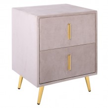 Pisa Κομοδίνο με 2 Συρτάρια Ύφασμα Velure Απόχρωση Cappuccino c532394