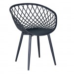 King Πολυθρόνα Pro Μέταλλo Βαφή Μαύρο PP UV Μαύρο c532430