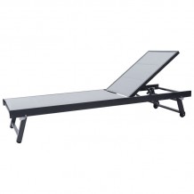 PISCINA Ξαπλώστρα Αλουμίνιο Βαφή Ανθρακί Textilene Γκρι c532448