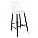Vita Σκαμπό BAR με Πλάτη Μέταλλο Βαφή Μαύρο PP Άσπρο set 4τεμ c532451