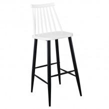 Vita Σκαμπό BAR με Πλάτη Μέταλλο Βαφή Μαύρο PP Άσπρο set 4τεμ c532451