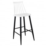 Vita Σκαμπό BAR με Πλάτη Μέταλλο Βαφή Μαύρο PP Άσπρο set 4τεμ c532451