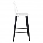 Vita Σκαμπό BAR με Πλάτη Μέταλλο Βαφή Μαύρο PP Άσπρο set 4τεμ c532451