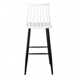 Vita Σκαμπό BAR με Πλάτη Μέταλλο Βαφή Μαύρο PP Άσπρο set 4τεμ c532451
