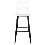 Vita Σκαμπό BAR με Πλάτη Μέταλλο Βαφή Μαύρο PP Άσπρο set 4τεμ c532451