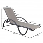 Poi Ξαπλώστρα Στοιβαζόμενη Αλουμίνιο Βαφή Ανθρακί Textilene Γκρι c532459