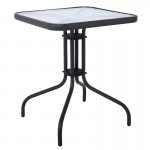 Balo Τραπέζι Κήπου Βεράντας Μέταλλο Βαφή Ανθρακί Γυαλί Tempered c532461