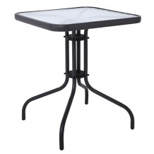 Balo Τραπέζι Κήπου Βεράντας Μέταλλο Βαφή Ανθρακί Γυαλί Tempered c532461