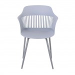 Luisa Πολυθρόνα Μέταλλο Βαφή Γκρι PP UV Γκρι εκτός συσκευασίας c532471