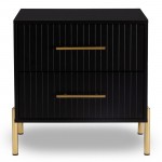 SCELTO Κομοδίνο με 2 Συρτάρια Μαύρο 58x43x58 cm c532486